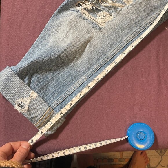 & Denim Boyfriend low waist jeans with buttons and distressing - size 4 - Picture 3 of 9
